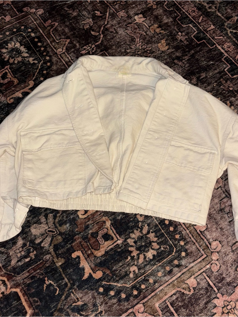 Cropped White Women’s Jacket - Lightweight Open Front